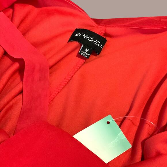 NWT My Michelle Red Handkerchief Hem Sleeveless Dress – Size M - Picture 6 of 7